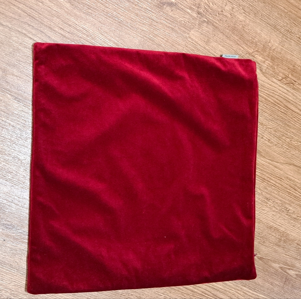 Luxurious Red Velvet Accent Pillow